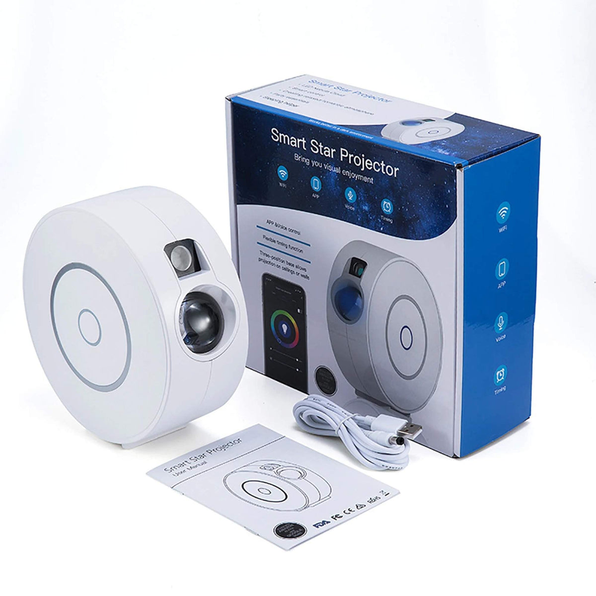 Social Hike Smart Galaxy Star Projector - WiFi LED Light App Voice Control White V238-SUPDZ-41248457195600