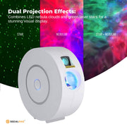 Social Hike Smart Galaxy Star Projector - WiFi LED Light App Voice Control White V238-SUPDZ-41248457195600
