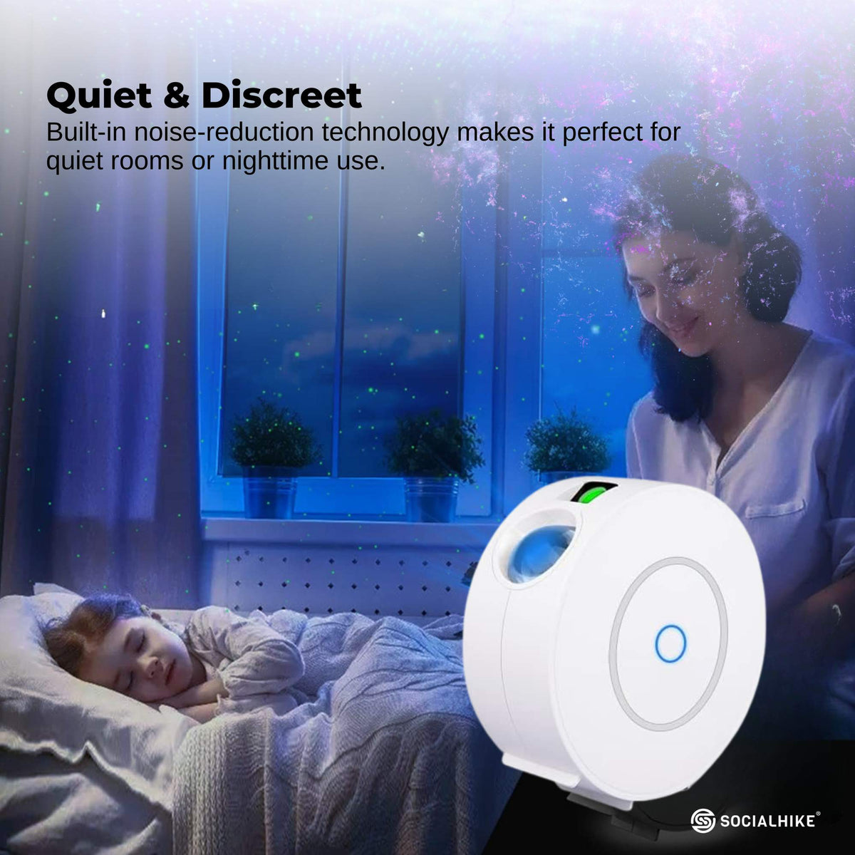 Social Hike Smart Galaxy Star Projector - WiFi LED Light App Voice Control White V238-SUPDZ-41248457195600