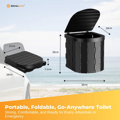 Social Hike Portable Folding Camping Toilet - Outdoor Lightweight Compact Potty V238-SUPDZ-41248958251088