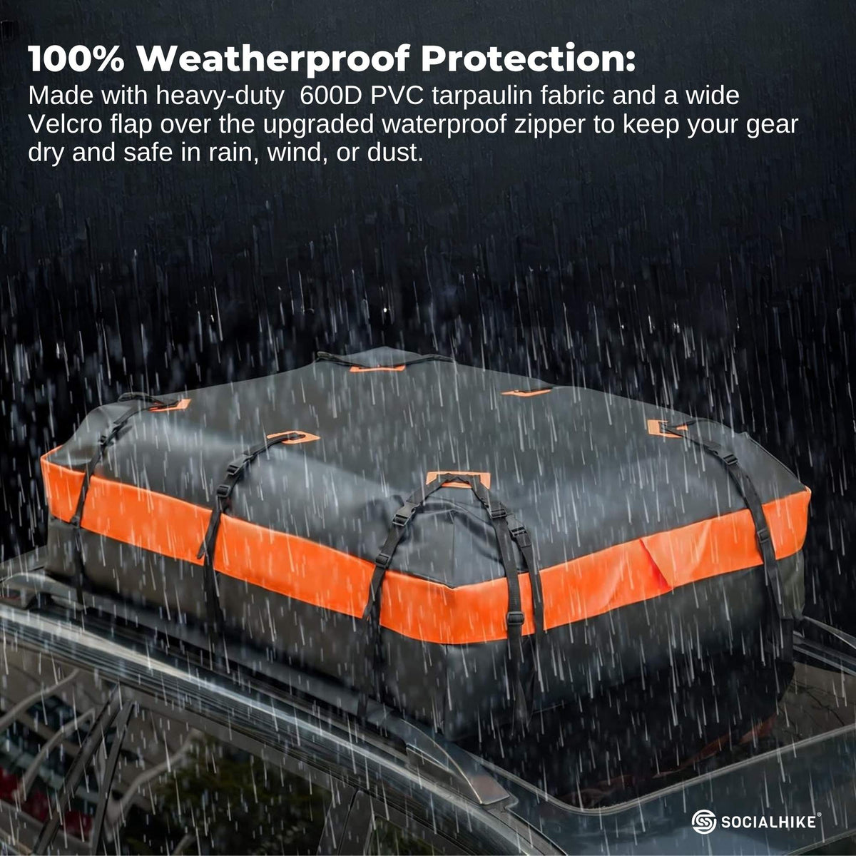 Social Hike 428L Car Rooftop Storage Carrier - Soft-Shell Waterproof Roof Bag V238-SUPDZ-41261402259536
