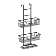 Kitchee 3 Tier Shower Caddy Over Door Bathroom Hanging Shelf Storage Rack Black V238-SUPDZ-41319004242000