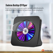 Tooleroo USB Rechargeable Desktop CD Player Speaker - Bluetooth Portable Black V238-SUPDZ-41319004274768