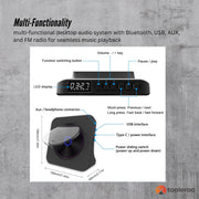 Tooleroo USB Rechargeable Desktop CD Player Speaker - Bluetooth Portable Black V238-SUPDZ-41319004274768