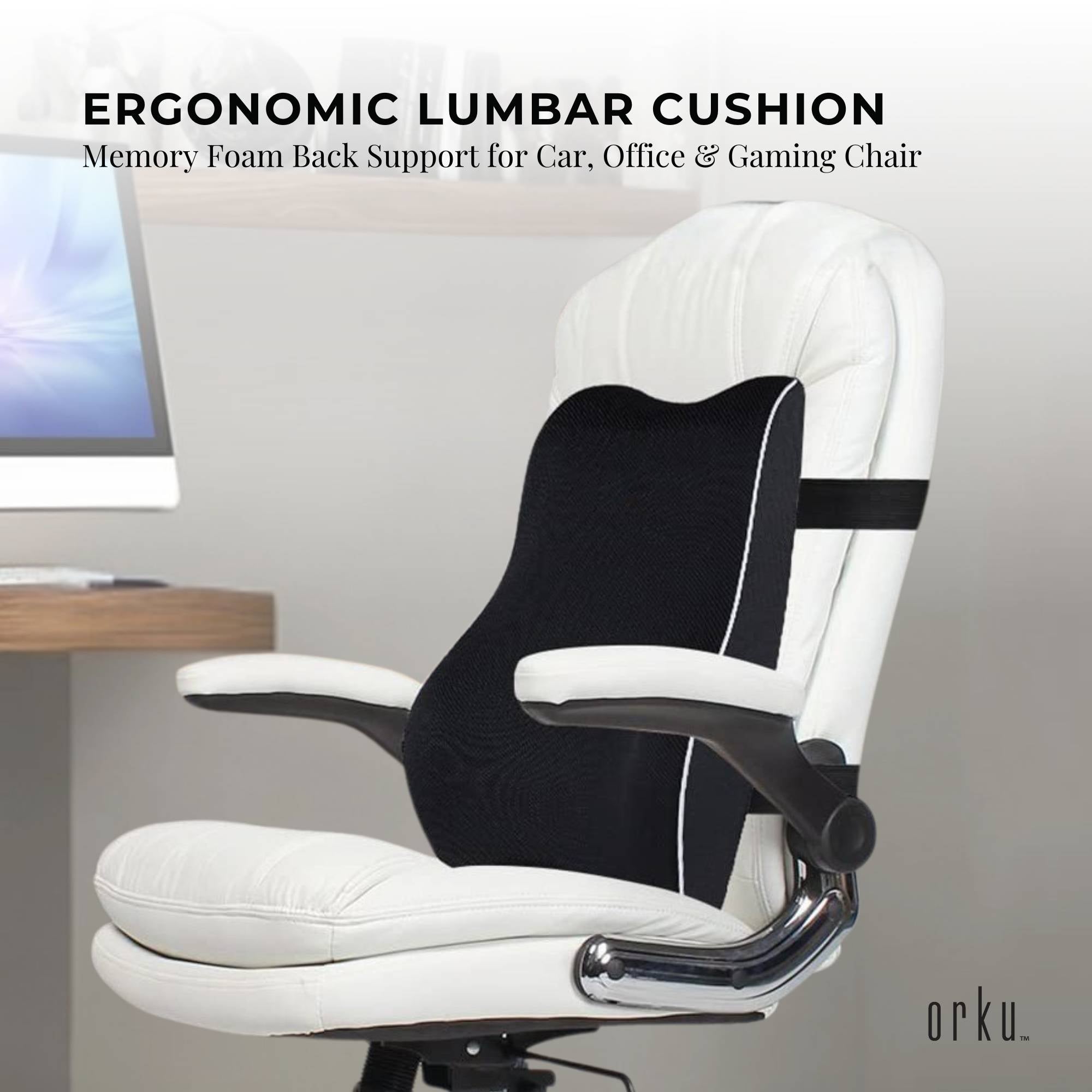 Orku Ergonomic Lumbar Cushion - Memory Foam Back Support Car Office Gaming Chair V238-SUPDZ-41364962181200