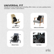 Orku Ergonomic Lumbar Cushion - Memory Foam Back Support Car Office Gaming Chair V238-SUPDZ-41364962181200