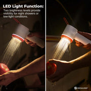 Social Hike Portable Camping Shower Head - Outdoor Rechargeable Pump LED Light V238-SUPDZ-41365023522896