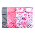 Rooster Farms Female Dog Diapers Small 3Pk - Washable Reusable Nappies Hook/Loop