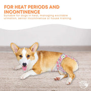 Rooster Farms Female Dog Diapers Medium 3Pk - Washable Reusable Nappy Hook/Loop V238-SUPDZ-41365730787408
