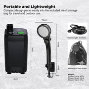 Social Hike Portable Camping Shower Kit - 6000MAh Outdoor Rechargeable Pump LED V238-SUPDZ-41370003538000