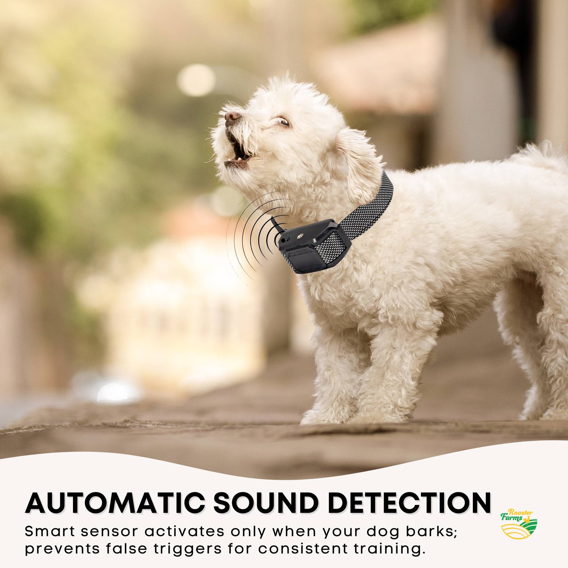 Rooster Farms Dog Bark Training Collar Citronella + Sound Rechargeable Automatic V238-SUPDZ-41383170736208