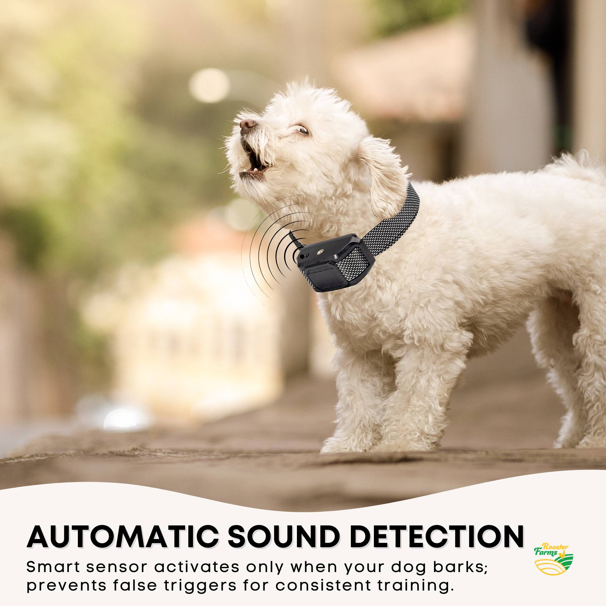 Rooster Farms Dog Bark Training Collar Citronella + Sound Rechargeable Automatic V238-SUPDZ-41383170736208
