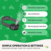 Rooster Farms Dog Bark Training Collar Citronella + Sound Rechargeable Automatic V238-SUPDZ-41383170736208