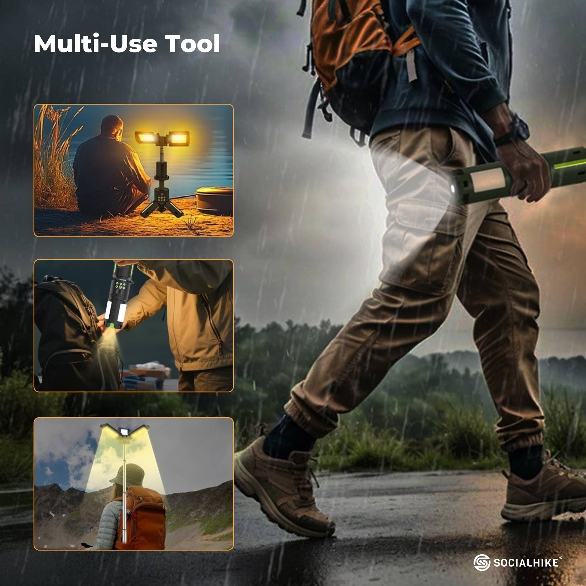 Social Hike Rechargeable Telescopic Camping Light - Outdoor LED 20W Lantern V238-SUPDZ-41393401528400
