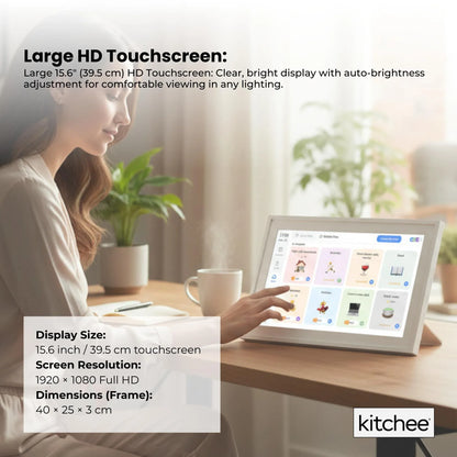 Kitchee 15.6" Digital Calendar Smart Family Planner - 39.6cm Touchscreen White V238-SUPDZ-41416477802576