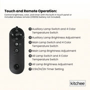 Kitchee Tri-Fold LED Desk Lamp with Clamp - Swinging Arm Eye-Care Dimmable Light V238-SUPDZ-41418088710224
