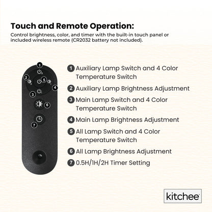 Kitchee Tri-Fold LED Desk Lamp with Clamp - Swinging Arm Eye-Care Dimmable Light V238-SUPDZ-41418088710224