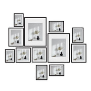 Kitchee 12 Pieces Photo Frame Set - Modern Gallery Wall Mixed Sizes Matt Black V238-SUPDZ-41889230225488