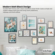 Kitchee 12 Pieces Photo Frame Set - Modern Gallery Wall Mixed Sizes Matt Black V238-SUPDZ-41889230225488