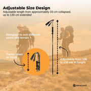 Social Hike Trekking Poles Set of 2 Adjustable Lightweight Hiking Walking Sticks V238-SUPDZ-41895542521936