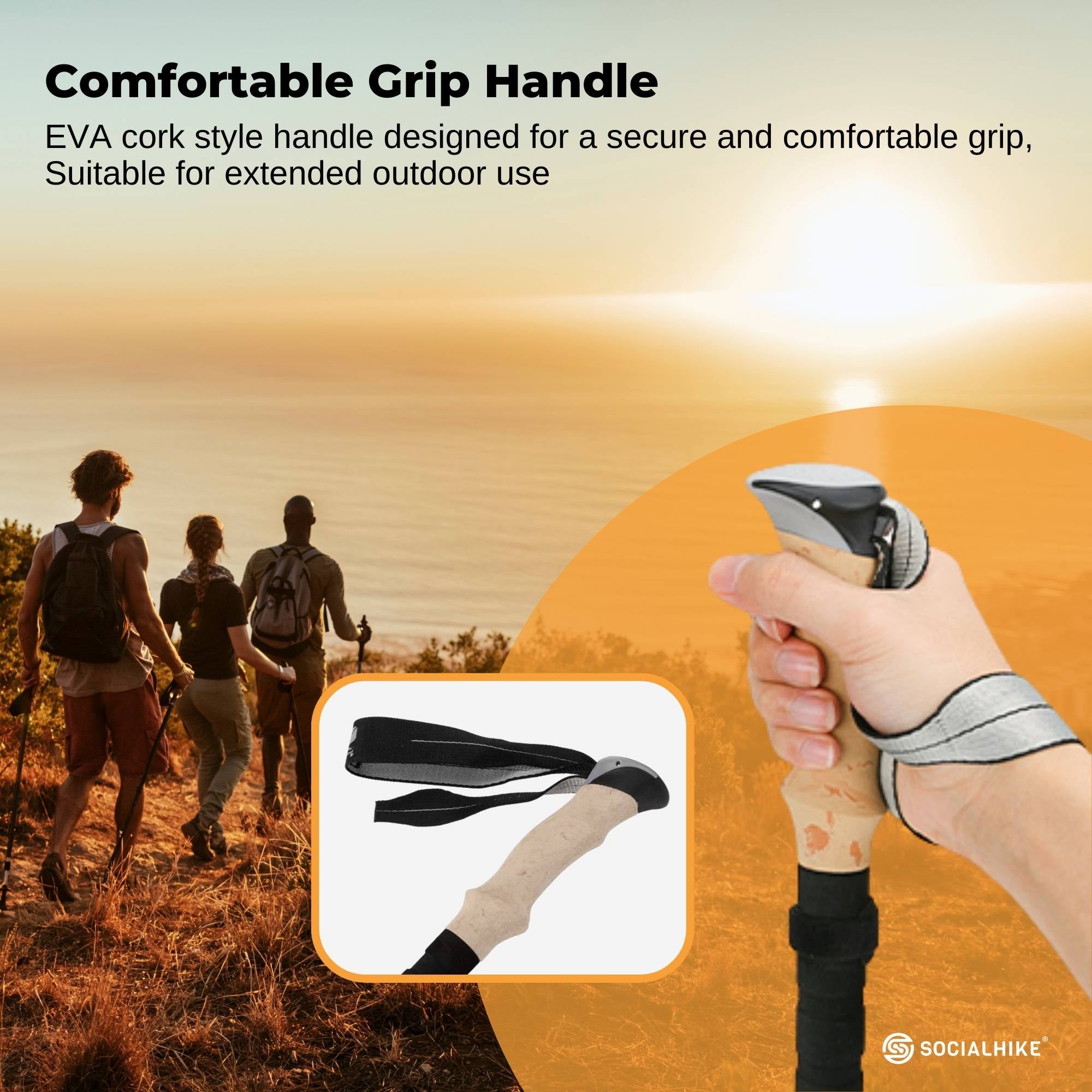 Social Hike Trekking Poles Set of 2 Adjustable Lightweight Hiking Walking Sticks V238-SUPDZ-41895542521936