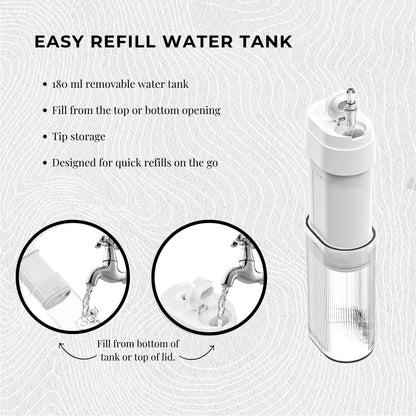 Orku Mini Water Flosser Rechargeable Portable Extendable Travel Oral Irrigator White V238-SUPDZ-41902440415312