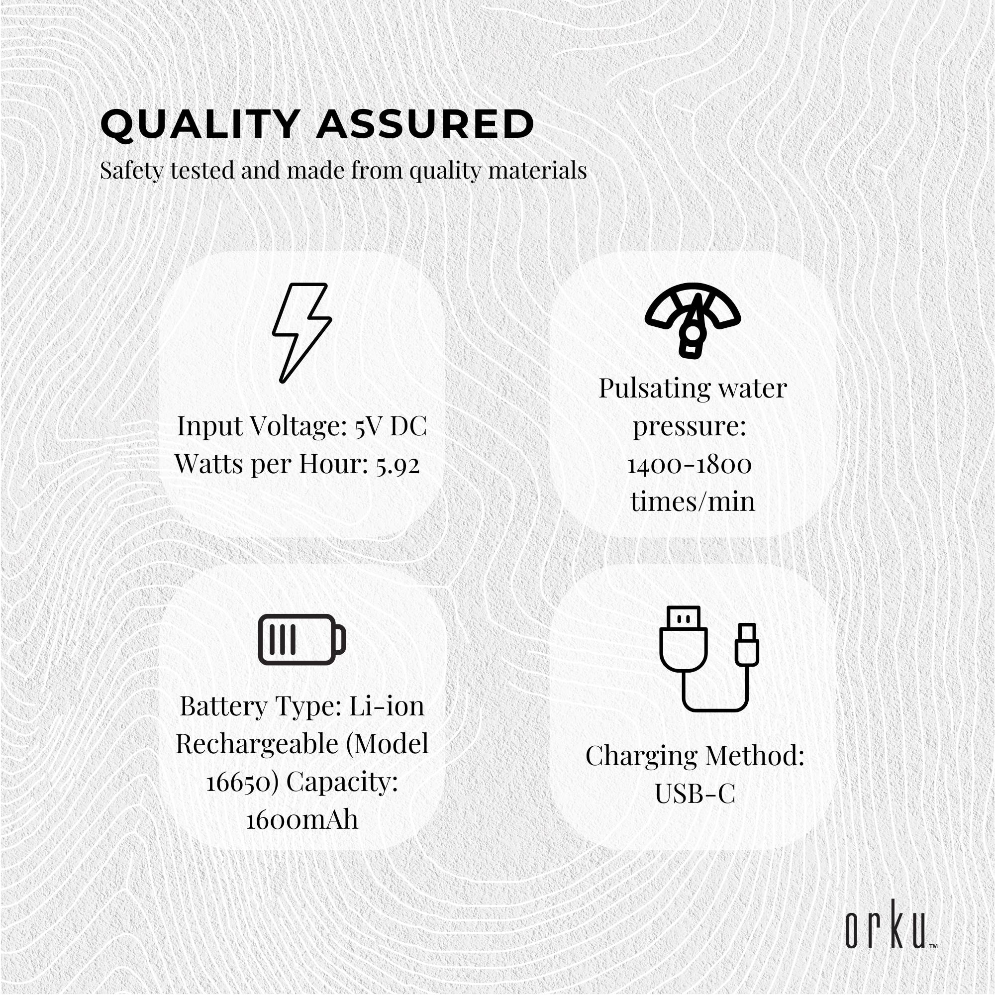 Orku Mini Water Flosser Rechargeable Portable Extendable Travel Oral Irrigator White V238-SUPDZ-41902440415312