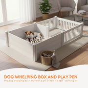 Rooster Farms 2.3m x 1.15m PVC Dog Whelping Box + Playpen Kit - Anti-Crush Rail V238-SUPDZ-41965159710800