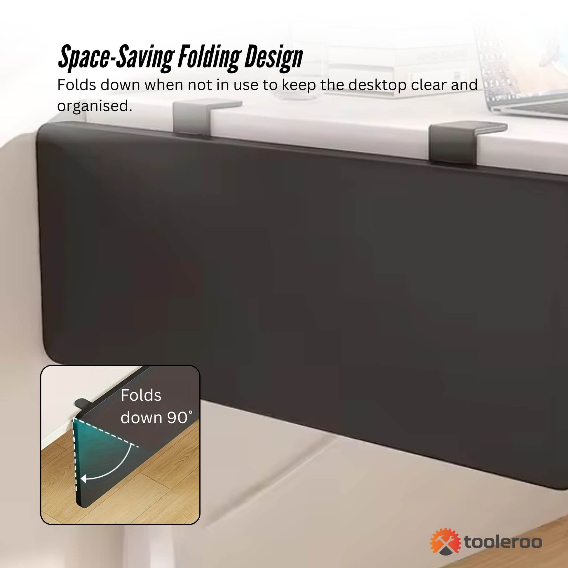 Tooleroo Folding Tray Desk Extender - Clamp-On Table Extension Shelf Black V238-SUPDZ-41974818668624