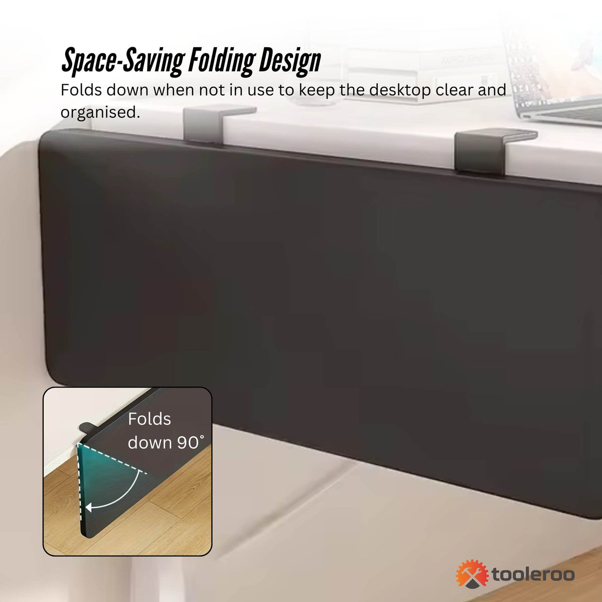 Tooleroo Folding Tray Desk Extender - Clamp-On Table Extension Shelf Black V238-SUPDZ-41974818668624