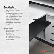Tooleroo Folding Tray Desk Extender - Clamp-On Table Extension Shelf Black V238-SUPDZ-41974818668624