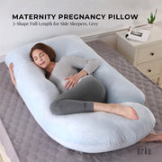 Orku Maternity Pregnancy Pillow - J-Shape Full Body Length for Side Sleeper Grey V238-SUPDZ-41983218090064