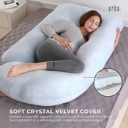 Orku Maternity Pregnancy Pillow - J-Shape Full Body Length for Side Sleeper Grey V238-SUPDZ-41983218090064