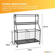 Social Hike Sports Equipment Storage Organiser with Side Rack Garage Trolley V238-SUPDZ-41988635328592