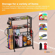 Social Hike Sports Equipment Storage Organiser with Side Rack Garage Trolley V238-SUPDZ-41988635328592