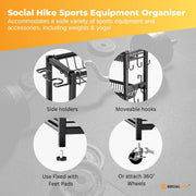 Social Hike Sports Equipment Storage Organiser with Side Rack Garage Trolley V238-SUPDZ-41988635328592