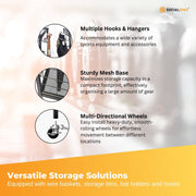 Social Hike Sports Equipment Storage Organiser with Side Rack Garage Trolley V238-SUPDZ-41988635328592