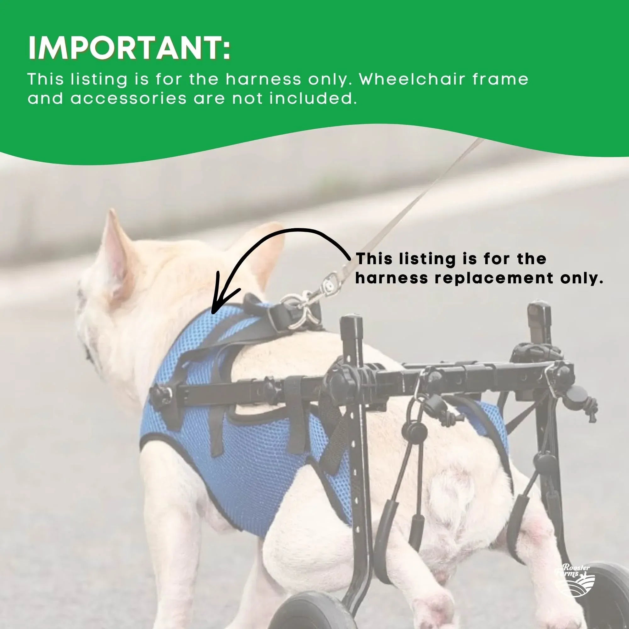 Rooster Farms Replacement Harness for Dog Wheelchair M - Little Dogs Up to 10Kg V238-SUPDZ-41998866514000