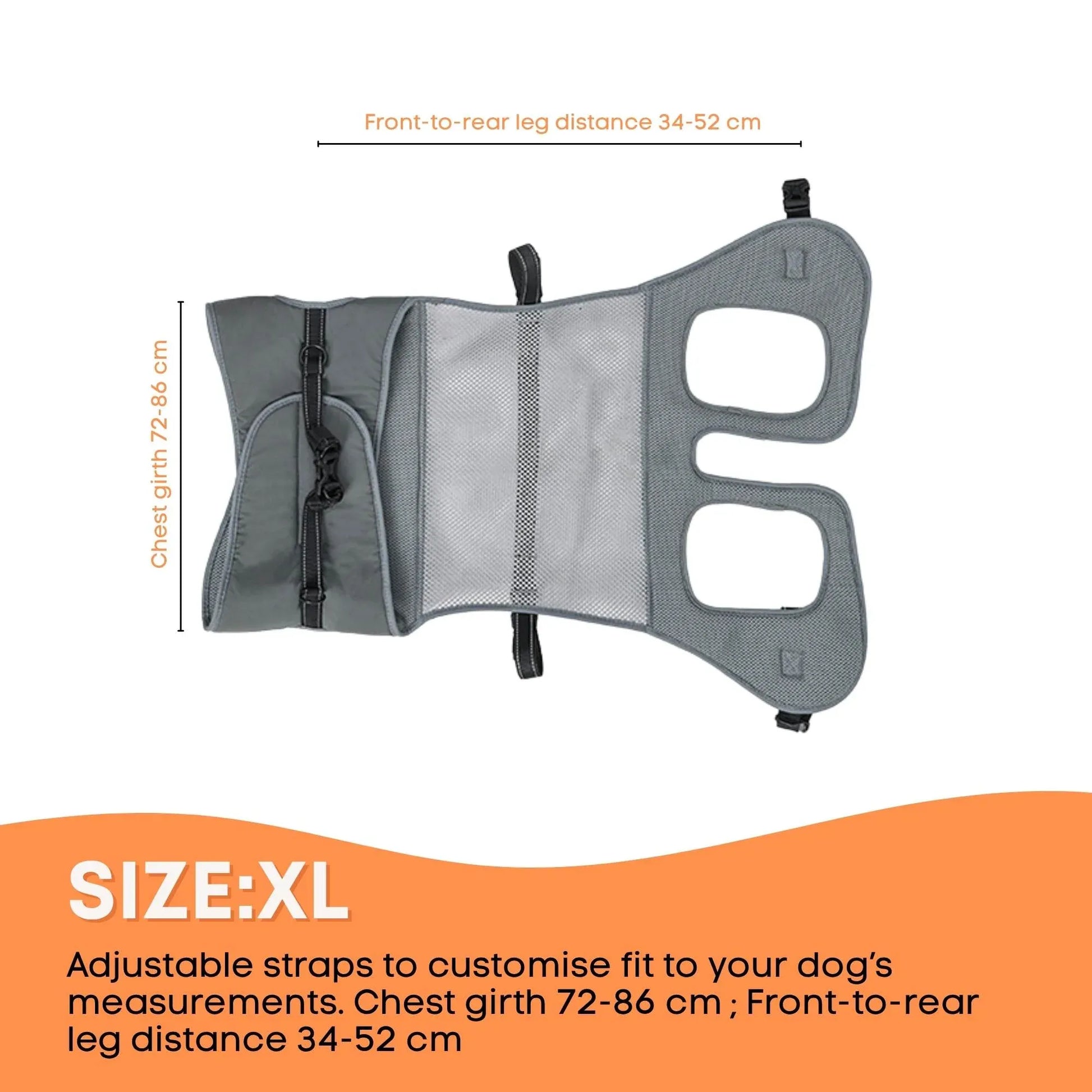 Rooster Farms Replacement Harness for Dog Wheelchair XL - Large Dogs Up to 45Kg V238-SUPDZ-41998883127376