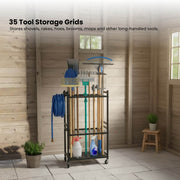 Tooleroo Garden Tool Organiser Rack - Rolling Storage Trolley for Yard Garage V238-SUPDZ-42010776371280