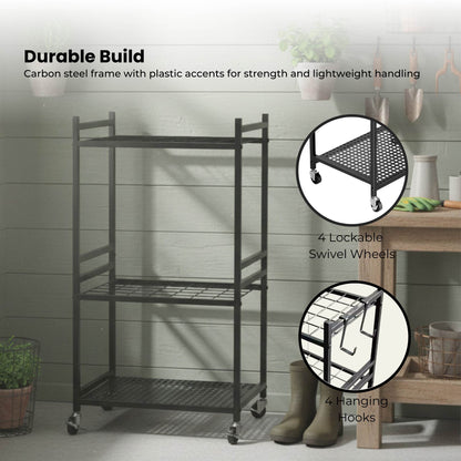 Tooleroo Garden Tool Organiser Rack - Rolling Storage Trolley for Yard Garage V238-SUPDZ-42010776371280