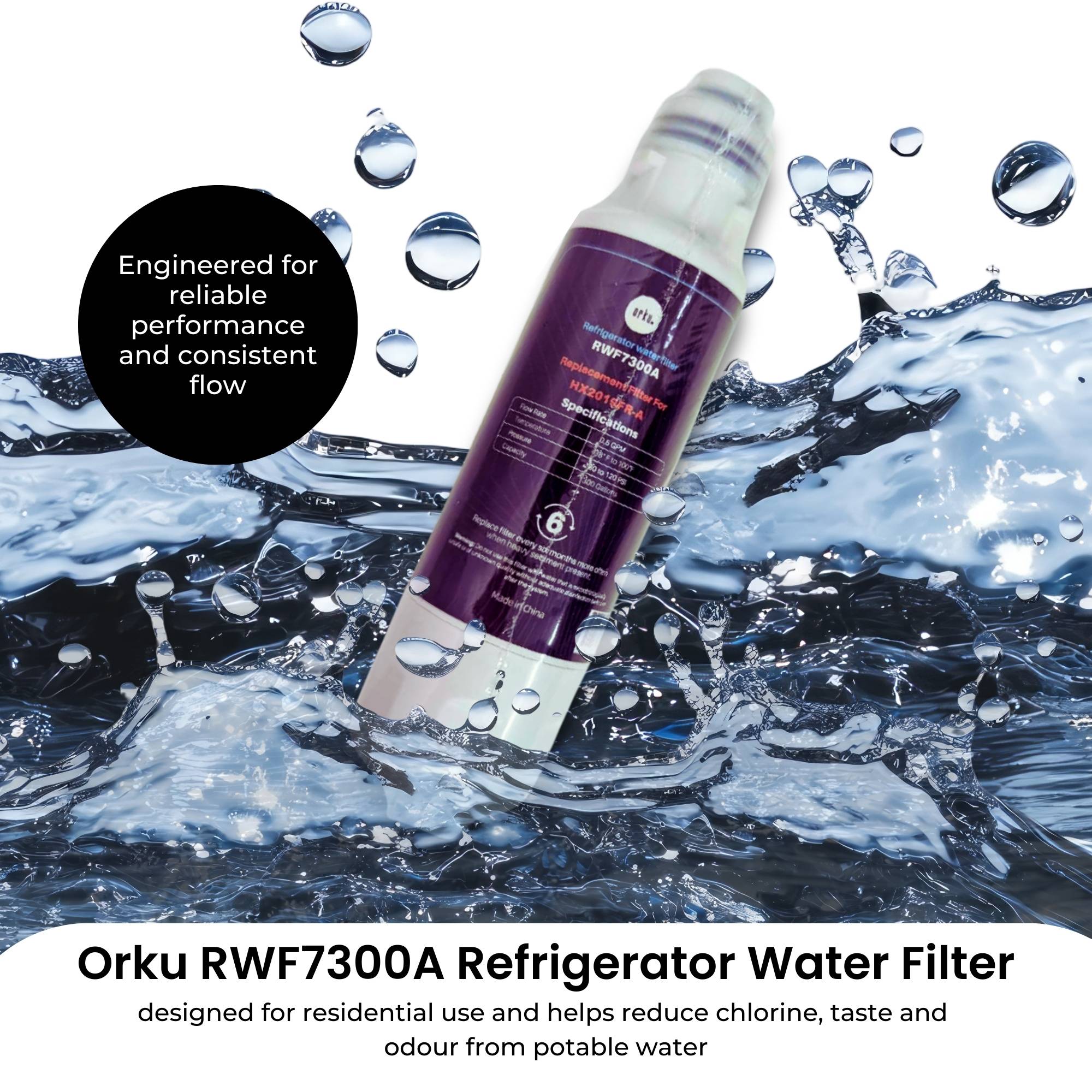 Orku Fridge Water Filter Cartridge Replacement for RWF7300A Samsung Refrigerator V238-SUPDZ-42083931422800