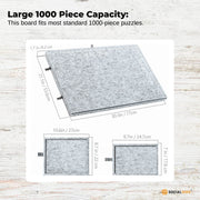 Social Hike Puzzle Board 1000 pcs - Felt Tilting Portable Cover + Drawers Silver V238-SUPDZ-42097733828688