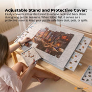 Social Hike Puzzle Board 1000 pcs - Felt Tilting Portable Cover + Drawers Silver V238-SUPDZ-42097733828688