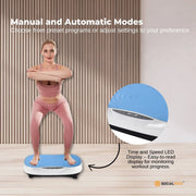 Social Hike 55cm Vibration Plate Machine Full Body Exercise Platform 200W Blue V238-SUPDZ-42099406569552