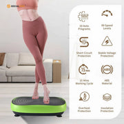 Social Hike 55cm Vibration Plate Machine Full Body Exercise Platform 200W Green V238-SUPDZ-42099485868112