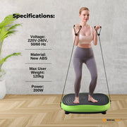 Social Hike 55cm Vibration Plate Machine Full Body Exercise Platform 200W Green V238-SUPDZ-42099485868112
