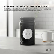 Orku 1Kg Magnesium Bisglycinate Powder Unflavoured Chelated - Jar V238-SUPDZ-42142524342352