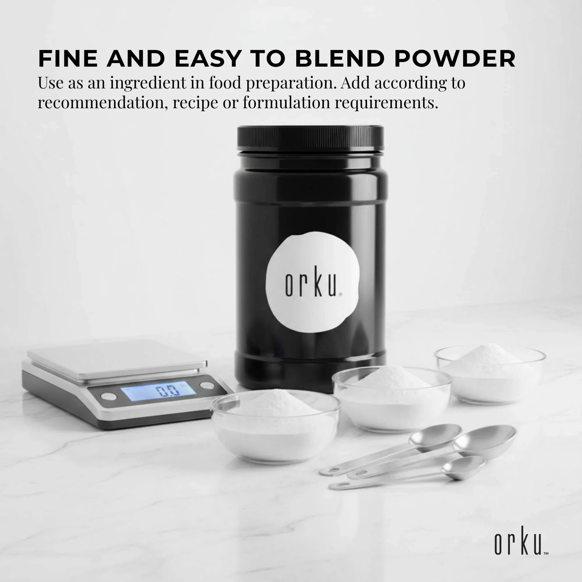 Orku 1Kg Magnesium Bisglycinate Powder Unflavoured Chelated - Jar V238-SUPDZ-42142524342352