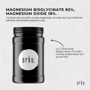 Orku 1Kg Magnesium Bisglycinate Powder Unflavoured Chelated - Jar V238-SUPDZ-42142524342352